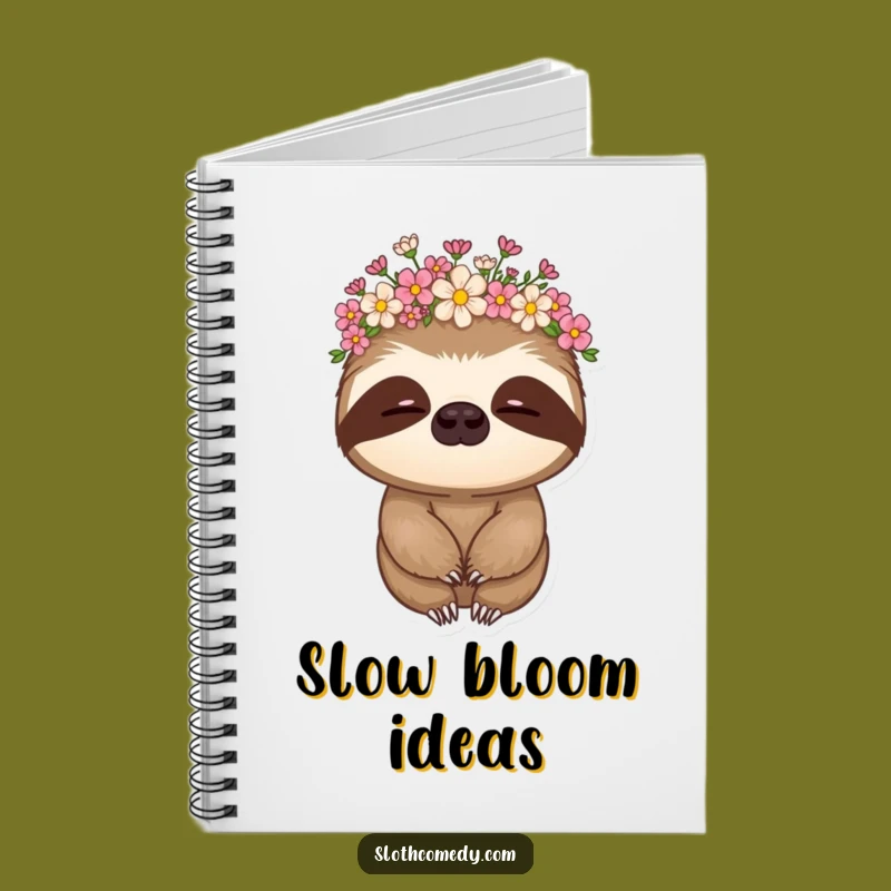 Funny Sloth Flower Crown Notebook - Inspiring & Hilarious Journaling