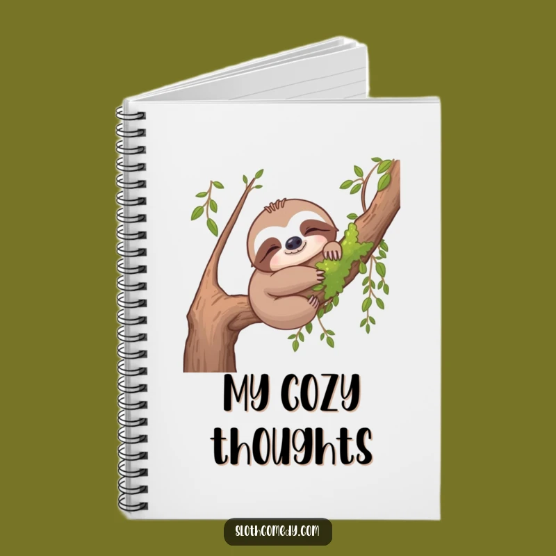 Funny Sloth Hug Notebook - Content Mossy Branch Journal