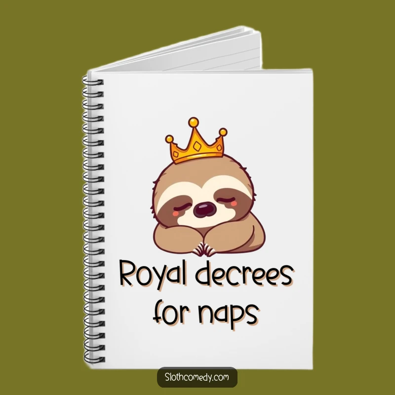 Funny Sloth King Crown Nap Notebook: Hilarious Royal Journal Gift for Ideas