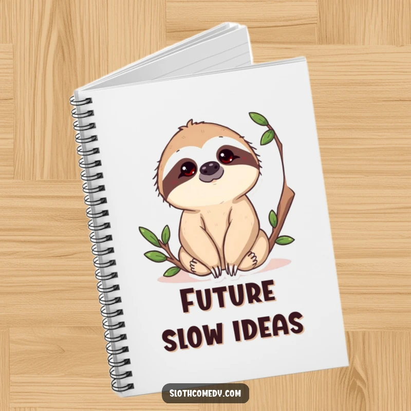 Funny Sloth Notebook with a curious sloth design, ideal for journaling, note-taking, and doodling with a humorous, inquisitive spirit.