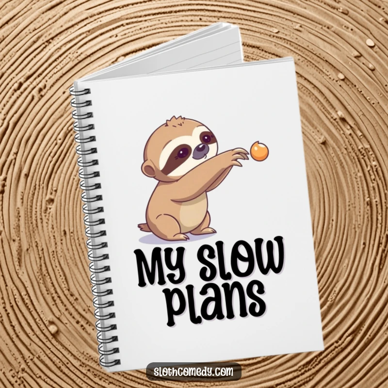 Funny Notebook: A sloth's claw is slowly reaching out, perfect for jotting down thoughts unhurriedly.
