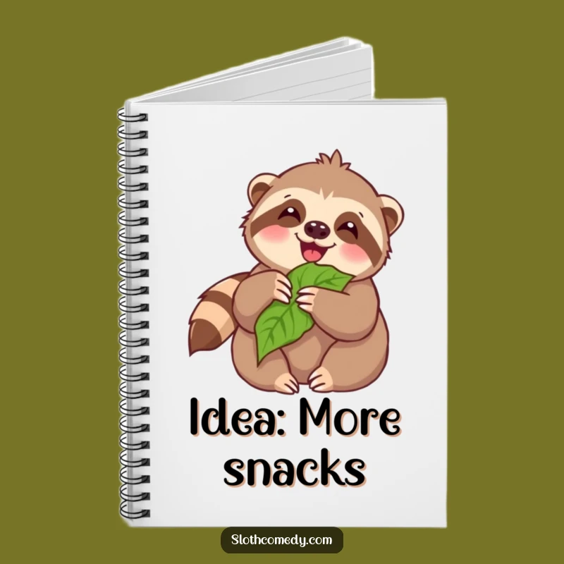 Funny Kawaii Sloth Notebook - Joyful Journaling Eat Happy Gift