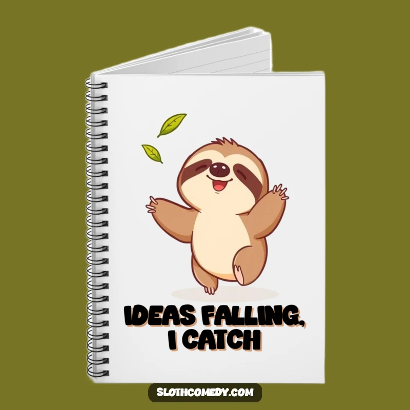 Funny Sloth Leaf Notebook: Jot Down Efforts, Ideal Funny Gift