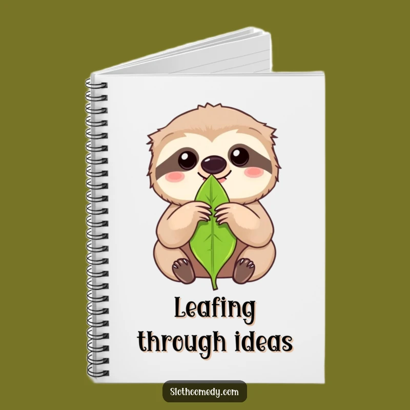 Funny Focused Sloth Leaf Notebook: Intense Kawaii Sloth Journal for Humorous Ideas