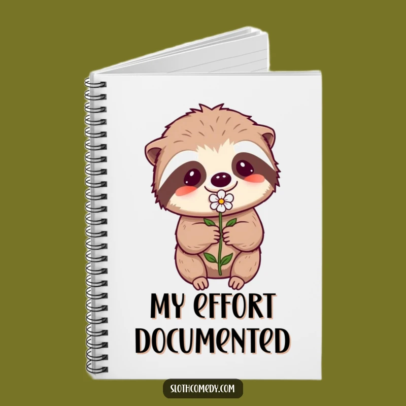 Funny Kawaii Sloth Notebook - Jot Down Efforts with a Determined Sloth