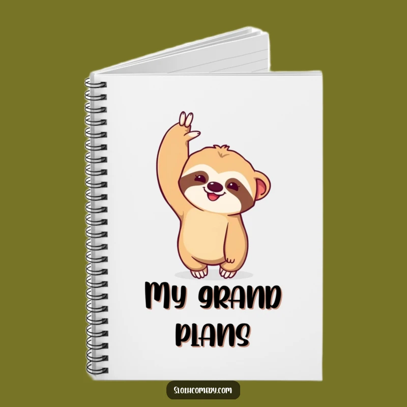Funny Kawaii Sloth Notebook - Dramatic Stretch Journal, Perfect Ambitious Funny Gift