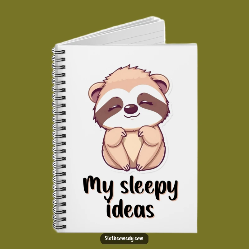 Funny Kawaii Sloth Wink Notebook - Sleepy Sloth Journal, Cute & Hilarious Gift