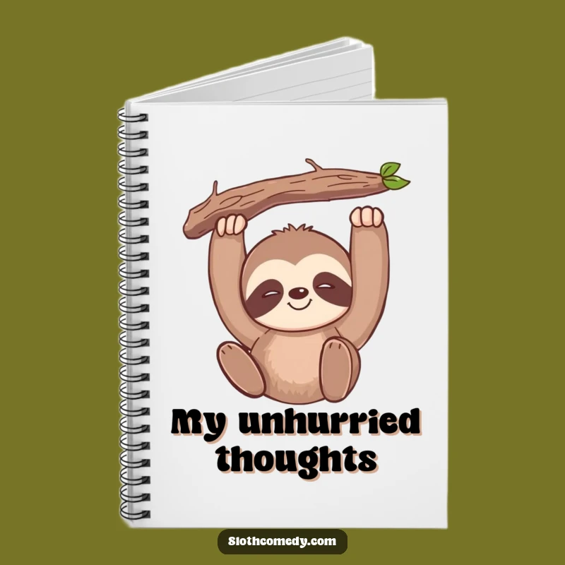 Funny Kawaii Sloth Notebook: Slow Thoughts, Branch Cover, Perfect Funny Gift