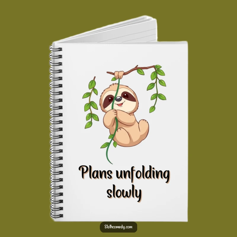 Funny Sloth Vine Notebook - Journal Your Slow Moments with Tangled Sloth Cover