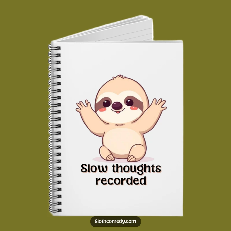 Funny Slow Wave Sloth Notebook: Deliberate Kawaii Sloth Journal for Humorous Thoughts