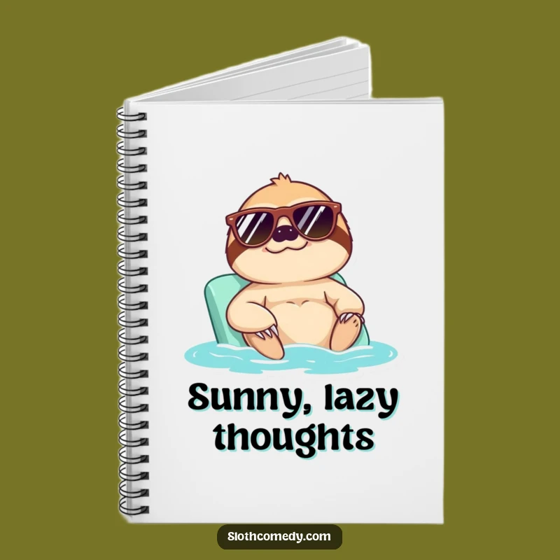 Funny Cool Sloth Sunbath Notebook: Sunglasses Sloth Journal Gift