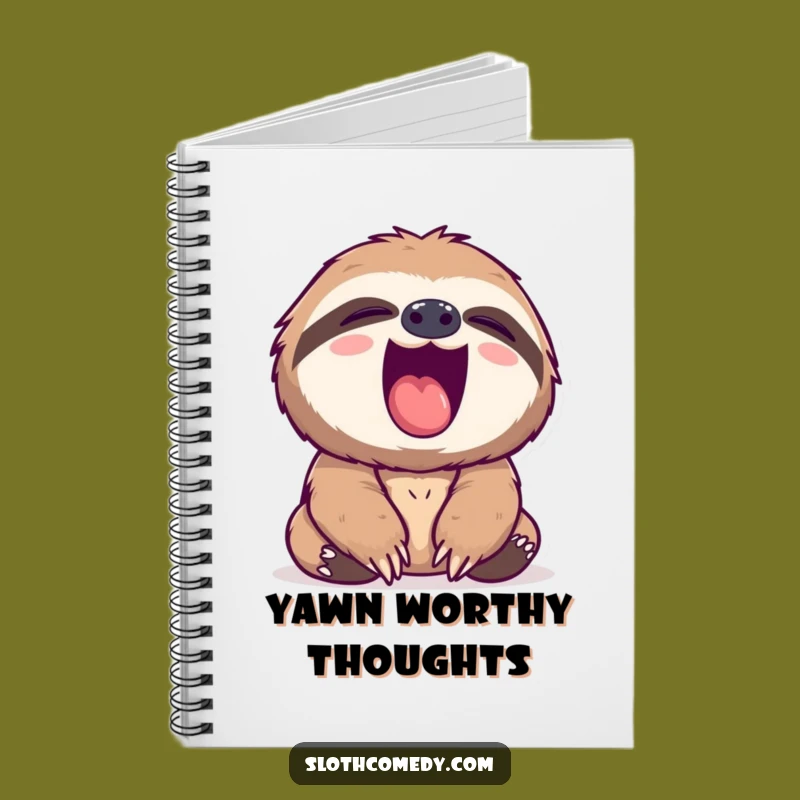 Funny Sloth Yawn Notebook - Hilarious & Relatable Journaling Tool