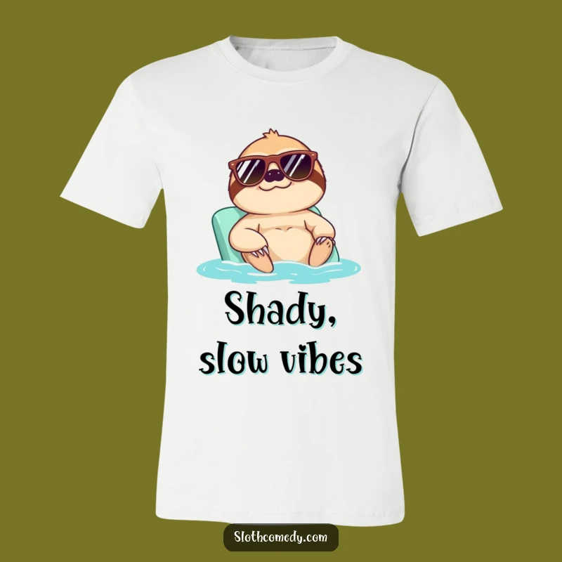 Funny Cool Sloth Sunbath T-Shirt: Sunglasses Sloth Gift Apparel