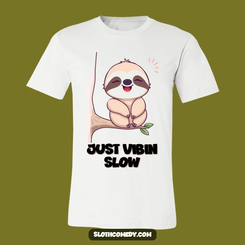 Funny Happy Sloth Sigh T-Shirt: Humorous Sloth Apparel Gift