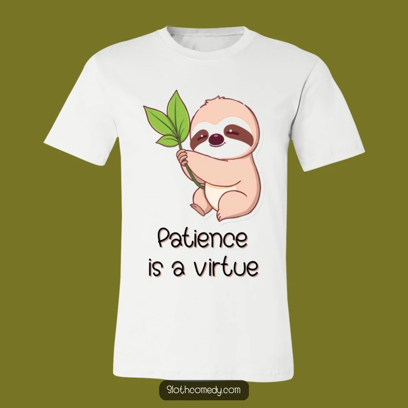 Funny Kawaii Sloth Leaf T-Shirt - Slow Sloth Apparel, Cute & Hilarious Gift