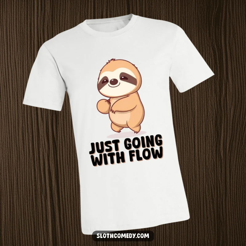 Funny Kawaii Sloth Shirt: A sloth sways gently, embodying unhurried movement and humorous relaxation.