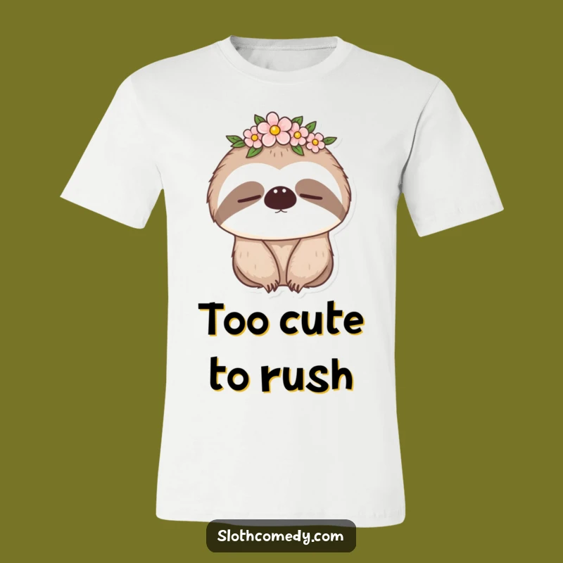 Funny Sleepy Sloth T-Shirt: Blooming Flower Crown Sloth is a Comforting Funny Gift