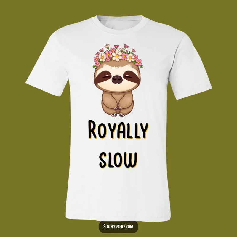 Funny Sloth Flower Crown T-Shirt - Hilarious & Chic Slow Fashion Choice