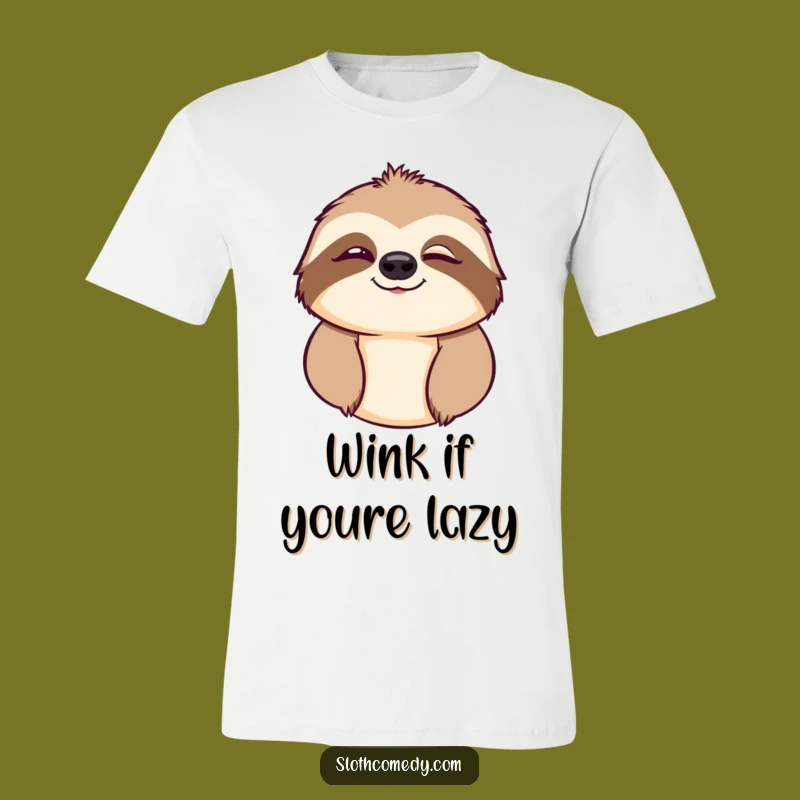 Funny Sloth Wink T-Shirt: Express Your Playful Side with this Comedic Tee