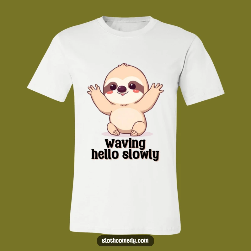 Funny Slow Wave Sloth T-Shirt: Deliberate Kawaii Sloth Tee for Humorous Greetings