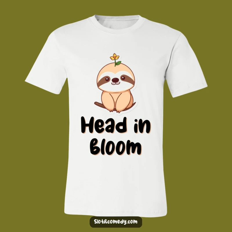 Funny Flower Sloth T-Shirt: Crowned with Nature’s Charm - Perfect Funny Gift