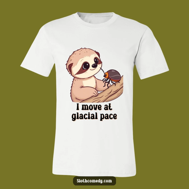 Funny Sloth Wonder T-Shirt: Express Your Awe with This Hilarious Slow Beetle Watching Graphic Tee