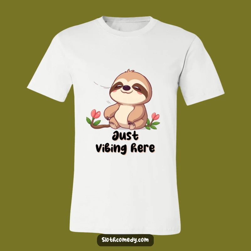 Funny Peaceful Sloth T-Shirt: Relax and Enjoy the Breeze, a Chill Funny Gift