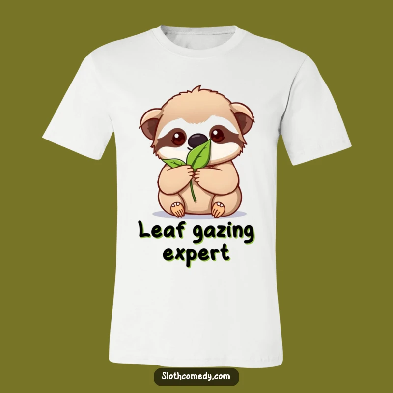 Funny Kawaii Sloth T-Shirt: Intense Leaf Focus, Determined, Great Funny Gift