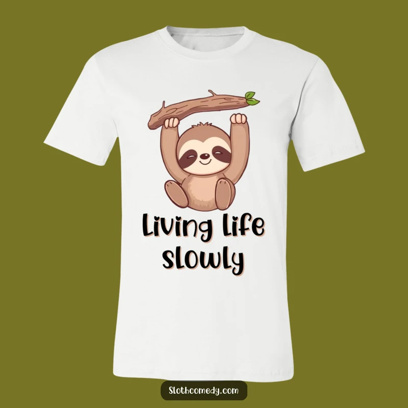 Funny Kawaii Sloth T-Shirt: Slow Smile Vibes, Branch Hang, Great Funny Gift