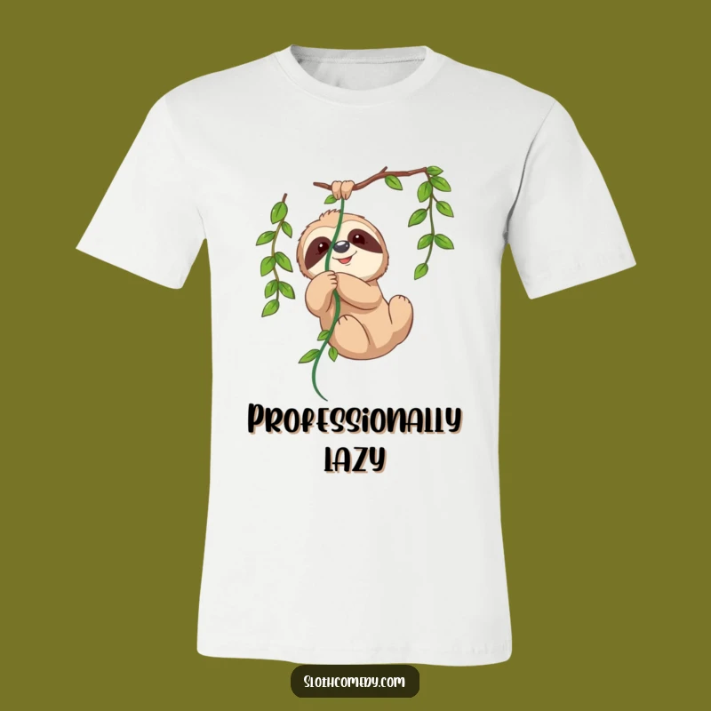 Funny Sloth Vine T-Shirt - Playful Tangled Sloth Tee for Relaxed Fun