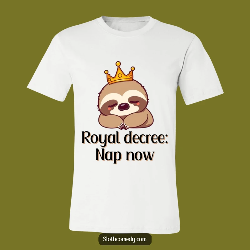 Funny Sloth King Crown Nap T-Shirt: Hilarious Royal Comfort Gift for Slow Movers