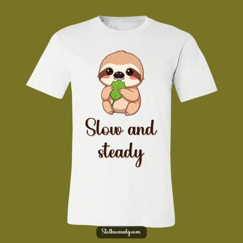 Funny Sloth T-Shirt: Extreme Patience & Soft Gaze Leaf Offering Tee