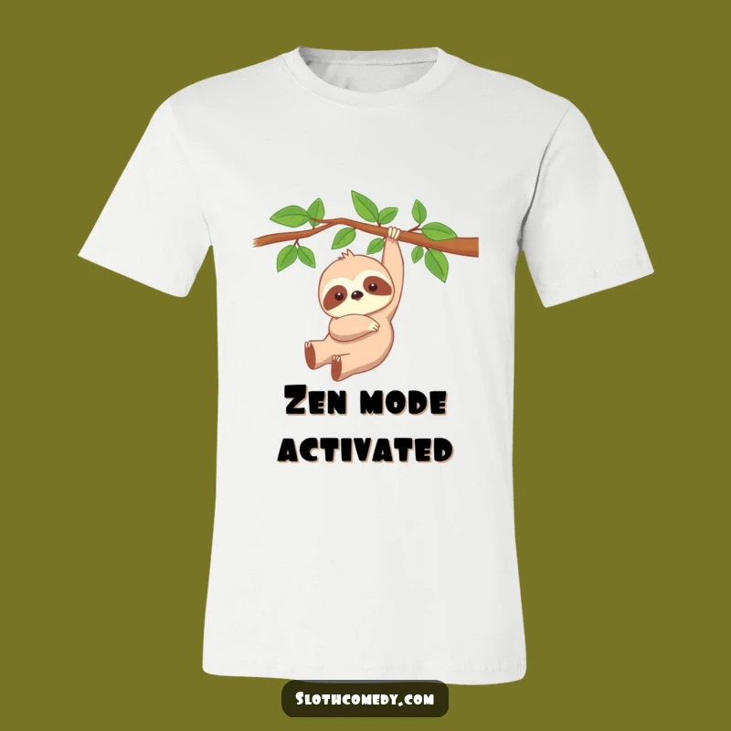 Funny Kawaii Sloth T-Shirt - Peaceful Dangling Sloth Apparel, Cute Funny Gift