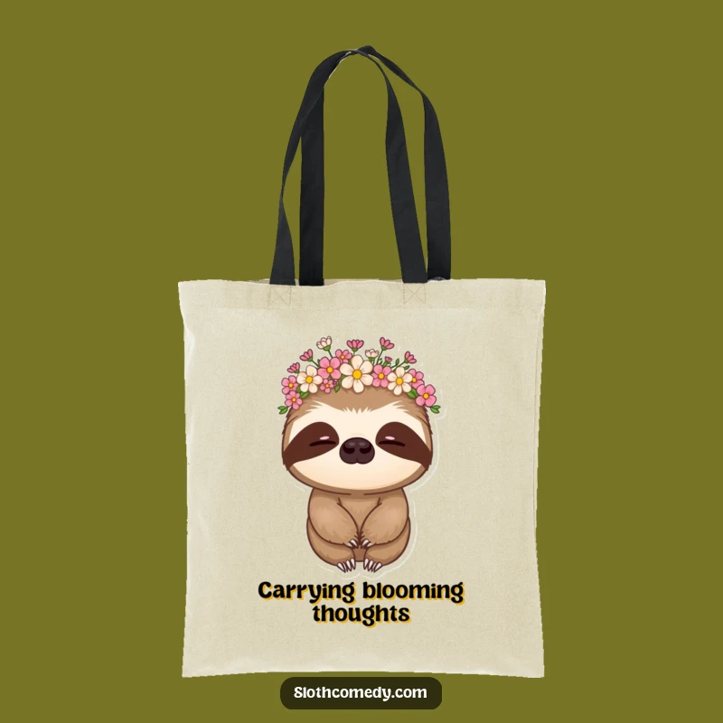Funny Sloth Flower Crown Tote Bag - Chic & Hilarious Eco-Friendly Accessory
