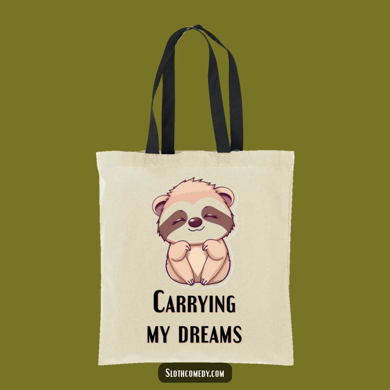 Funny Kawaii Sloth Wink Tote Bag - Sleepy Sloth Carry-All, Cute & Hilarious Gift