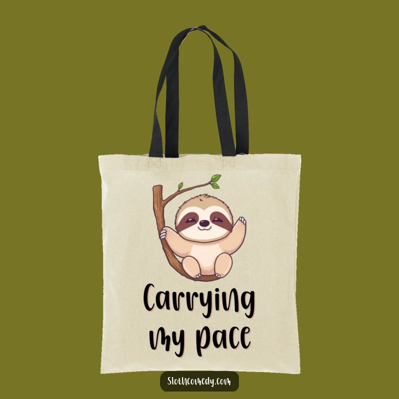 Funny Kawaii Sloth Tote Bag - Hanging Character Shopper, Perfect Relaxed Funny Gift