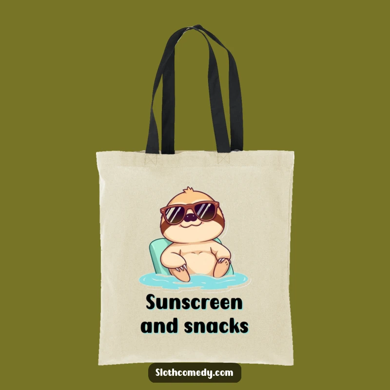 Funny Cool Sloth Sunbath Tote Bag: Chic Sunglasses Sloth Gift