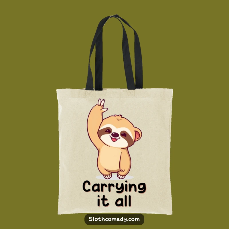 Funny Kawaii Sloth Tote Bag - Dramatic Stretch Shopper, Perfect Ambitious Funny Gift