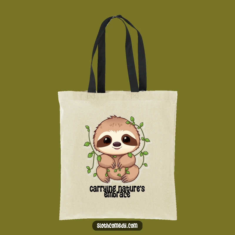 Funny Vine Sloth Tote Bag: Carry Nature’s Whimsy - Perfect Funny Gift