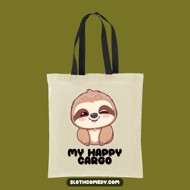Funny Sloth Tote Bag - Hilarious Slow Blink Smile Accessory, Gift